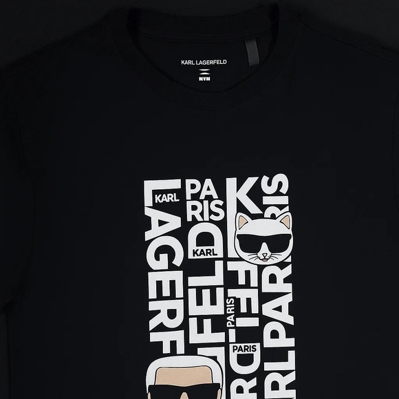 Karl Lagerfeld Paris Men’s Graphic T-Shirt – Black, Size Medium - Picture 1 of 1
